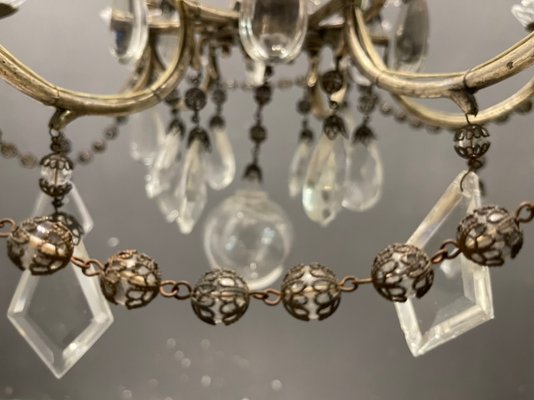 Italian Silver Crystal Chandelier, 1940s-JJC-1335476