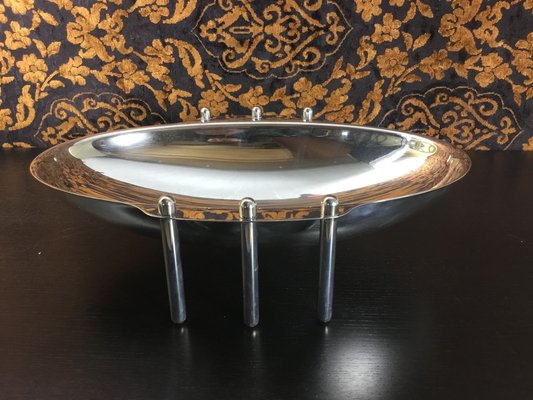 Italian Silver-Plated Fruit Bowl by G. Malimpensa for Mesa, 1980s-WZZ-669875