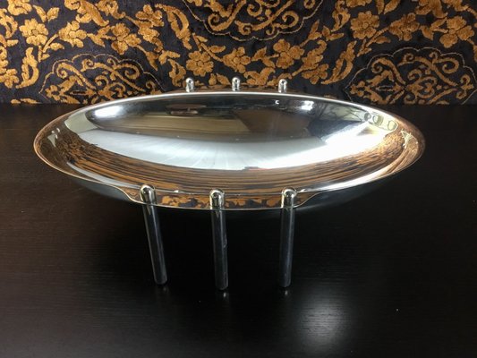 Italian Silver-Plated Fruit Bowl by G. Malimpensa for Mesa, 1980s-WZZ-669875