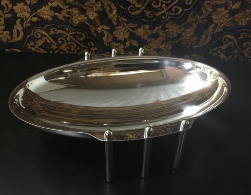 Italian Silver-Plated Fruit Bowl by G. Malimpensa for Mesa, 1980s-WZZ-669875