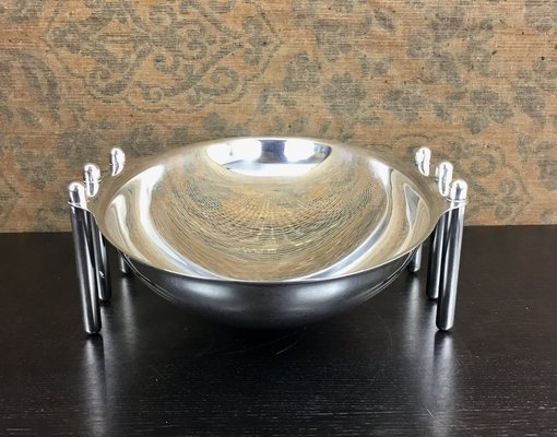 Italian Silver-Plated Fruit Bowl by G. Malimpensa for Mesa, 1980s-WZZ-669875