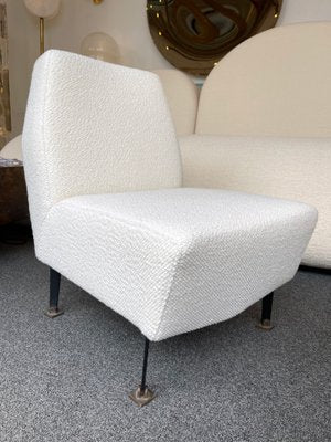 Italian Slipper Chairs with Bouclé Fabric by Studio Apa for Lenzi, 1960s, Set of 2-FUE-1004578