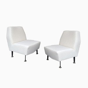 Italian Slipper Chairs with Bouclé Fabric by Studio Apa for Lenzi, 1960s, Set of 2-FUE-1004578