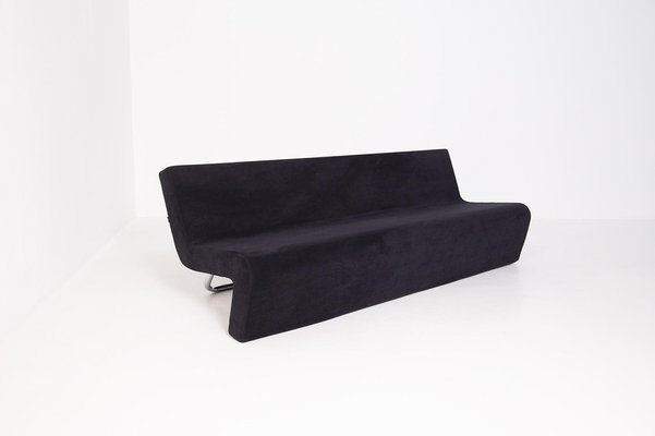 Italian Sofa in Black Velvet and Steel by MDF Italia-RCE-1128375