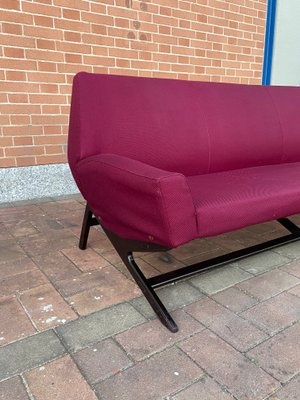 Italian Sofa in Bordeaux Fabric, 1960s-JHL-1347860