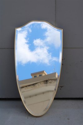 Italian Solid Brass Mirror, 1950s-EH-1374820