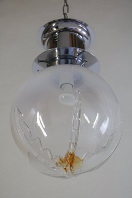 Italian Space Age Ball Pendant Lamp Attributed to Mazzega, 1970s-MTX-951941