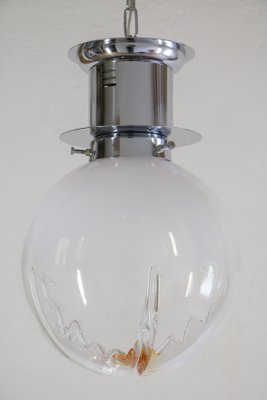 Italian Space Age Ball Pendant Lamp Attributed to Mazzega, 1970s-MTX-951941