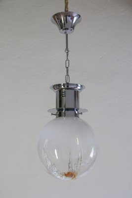 Italian Space Age Ball Pendant Lamp Attributed to Mazzega, 1970s-MTX-951941