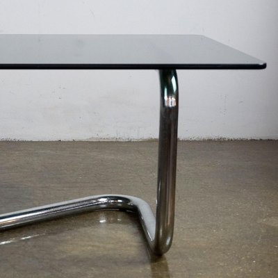 Italian Space Age Chrome and Smoked Glass Coffee Table by Giotto Stoppino, 1970s-MH-2022325