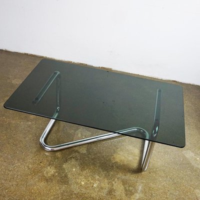 Italian Space Age Chrome and Smoked Glass Coffee Table by Giotto Stoppino, 1970s-MH-2022325