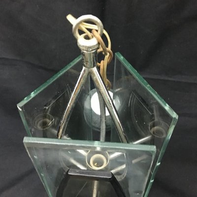 Italian Space Age Glass and Metal Pendant from Veca, 1970s-NMK-1030463