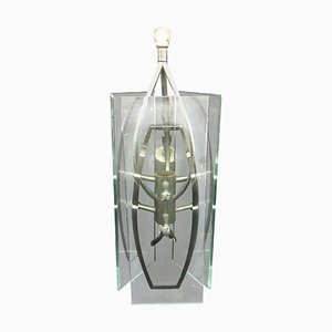 Italian Space Age Glass and Metal Pendant from Veca, 1970s-NMK-1030463