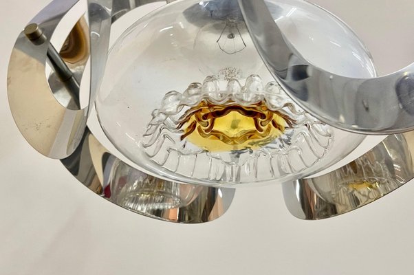 Italian Space Age Glass Ceiling Light from Mazzega, 1970s-ZCY-1375601