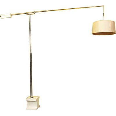 Italian Space Age Marble Base & Steel Structure Telescopic Floor Lamp, 1970s-GDD-1096641