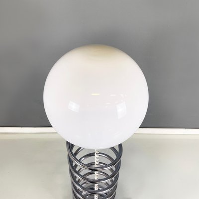 Italian Space Age Modern Floor Lamp with Opaline Glass & Metal Gray Marble, 1970s-GDD-1741985