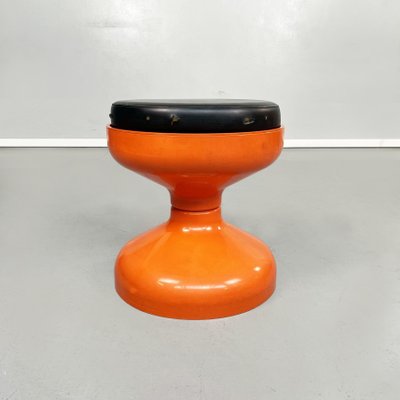 Italian Space Age Orange Plastic Rocchetto Stools by Castiglioni Kartell, 1970s, Set of 2-GDD-1288486