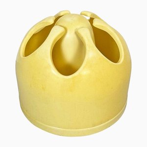 Italian Space Age Pistil Shape Light Yellow Plastic Umbrella Stand, 1970s-GDD-1179984