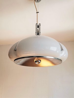 Italian Space Age Quadrifoglio Pendant Lamp in White from Guzzini, 1970s-NKJ-1334533