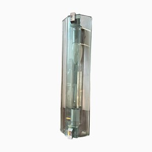 Italian Space Age Rectangular Glass and Chromed Metal Wall Sconce from Veca, 1960s-NMK-1743068