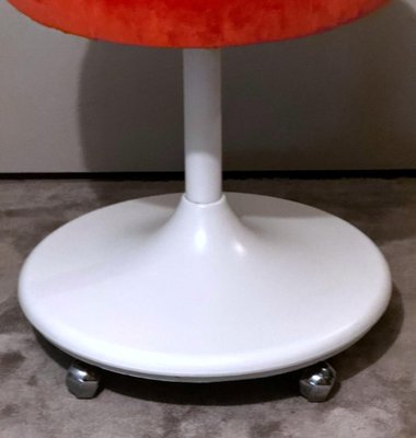 Italian Space Age Stool with Wheels and Swivel Seat, 1970s-QRS-2031403