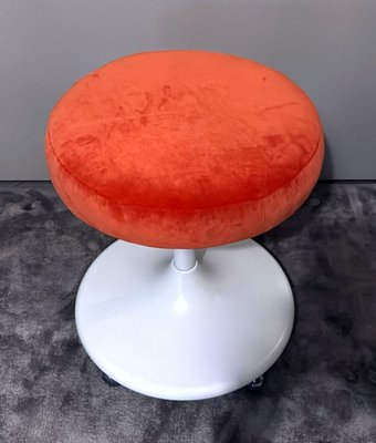 Italian Space Age Stool with Wheels and Swivel Seat, 1970s-QRS-2031403