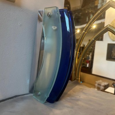 Italian Space Age Wall Sconces in Blue Glass from Veca, 1960s, Set of 2-NMK-1757789