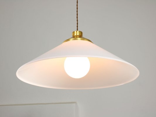 Italian Space Age White Acrylic Glass Saucer Pendant Lamp, 1970s-HGJ-1723231