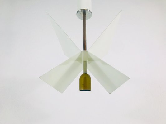 Italian Space Age White Metal Chandelier, 1960s-PUK-555367