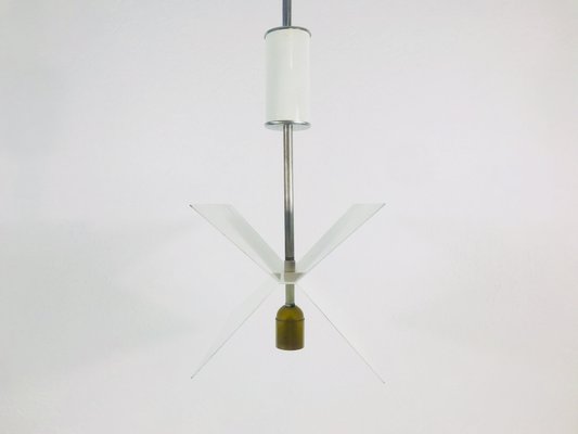 Italian Space Age White Metal Chandelier, 1960s-PUK-555367