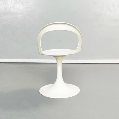 Italian Space Age White Plastic Round Chairs, 1970s, Set of 6-GDD-1325528