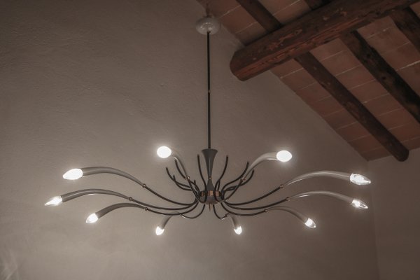 Italian Spider Chandelier in Lumi Milano Style, 1950s-MTX-998243