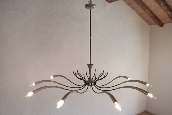 Italian Spider Chandelier in Lumi Milano Style, 1950s-MTX-998243