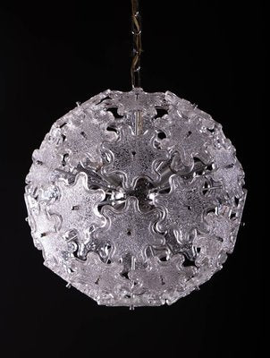 Italian Sputnik Chandelier in Murano Glass & Chrome by Paolo Venini, 1960s-DEK-932696