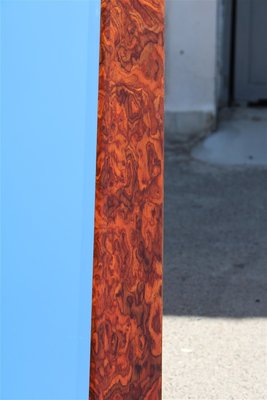 Italian Square Burl Walnut Mirror, 1970s-EH-691783