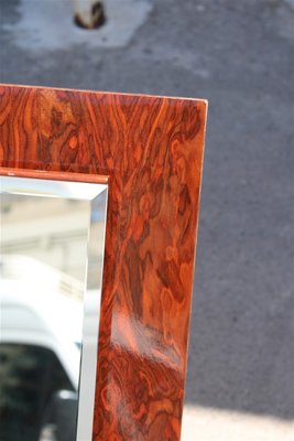 Italian Square Burl Walnut Mirror, 1970s-EH-691783