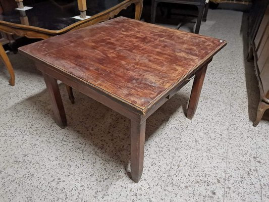 Italian Square Pinewood Kitchen Table, 1940s-RAQ-654126