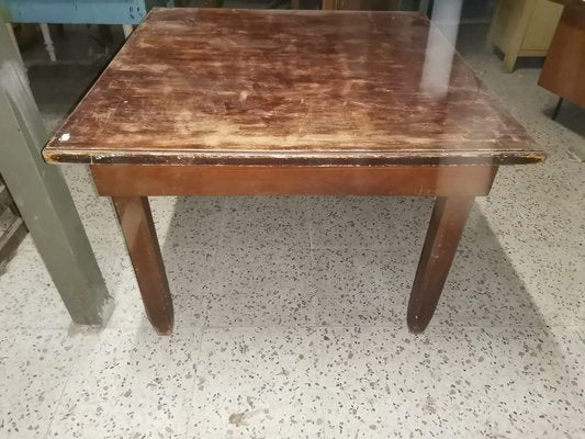 Italian Square Pinewood Kitchen Table, 1940s-RAQ-654126