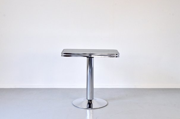 Italian Stacked Chrome and Tinted Glass Console Table from Arredamenti Allegri, 1950s-DUG-2041260