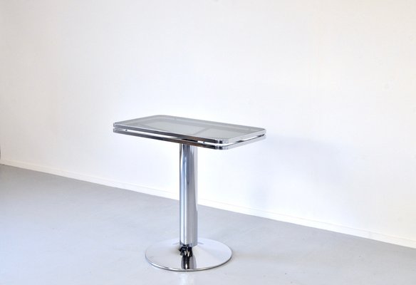 Italian Stacked Chrome and Tinted Glass Console Table from Arredamenti Allegri, 1950s-DUG-2041260