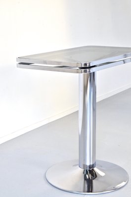 Italian Stacked Chrome and Tinted Glass Console Table from Arredamenti Allegri, 1950s-DUG-2041260