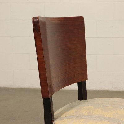 Italian Stained and Veneered Rosewood, Springs & Fabric Chairs, 1940s, Set of 4-VMM-766032