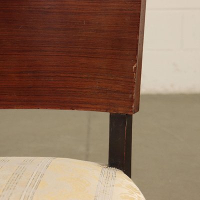 Italian Stained and Veneered Rosewood, Springs & Fabric Chairs, 1940s, Set of 4-VMM-766032