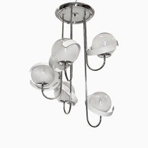 Italian Steel Chandelier, 1970s-NPC-1450828