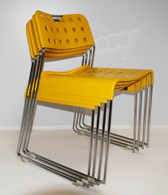 Italian Steel Omkstak Chairs by Rodney Kinsman for Bieffeplast, 1970s, Set of 4-WF-1088079