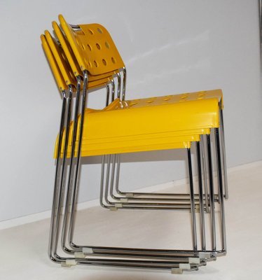 Italian Steel Omkstak Chairs by Rodney Kinsman for Bieffeplast, 1970s, Set of 4-WF-1088079