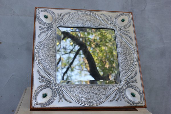 Italian Sterling Silver Table Top Mirror by Castellani-UWJ-1103681