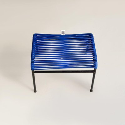 Italian Stool in Blue Plastic & Black Metal, 1960s-GDD-1741986