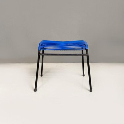 Italian Stool in Blue Plastic & Black Metal, 1960s-GDD-1741986