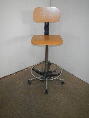 Italian Stool with Backrest, 1980s-WWQ-882997